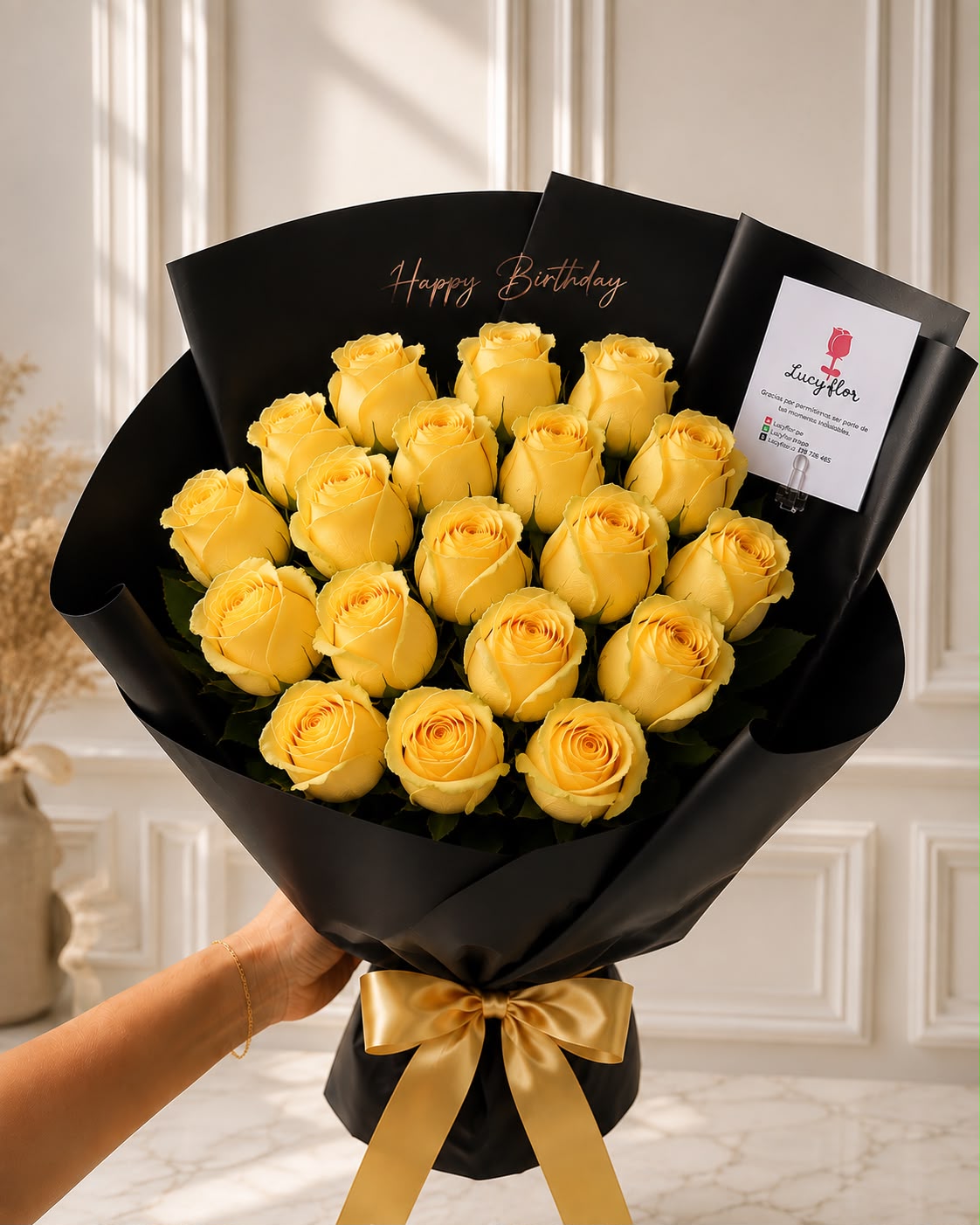 Bouquet de Rosas Rojas Happy Birthday