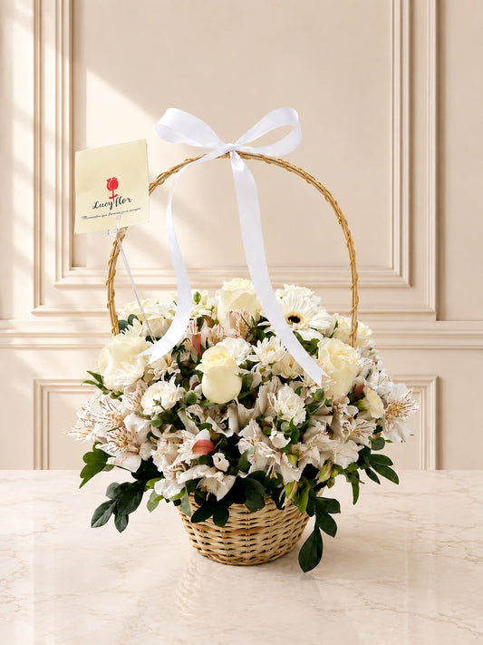 Canasta Floral Blanca